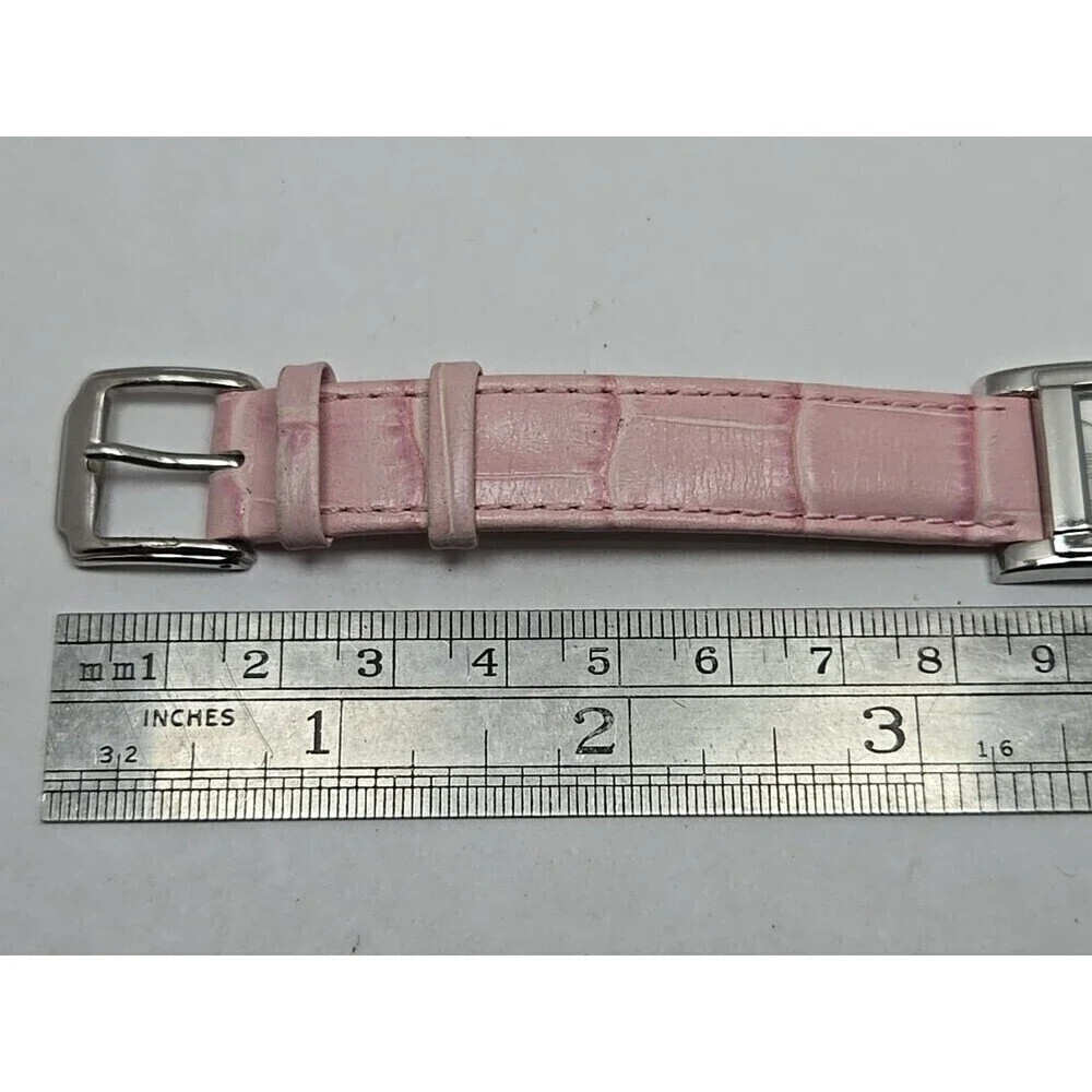 Kenneth Cole Reaction KC2404 Ladies XS Tank Watch Pink Leather Strap New Battery